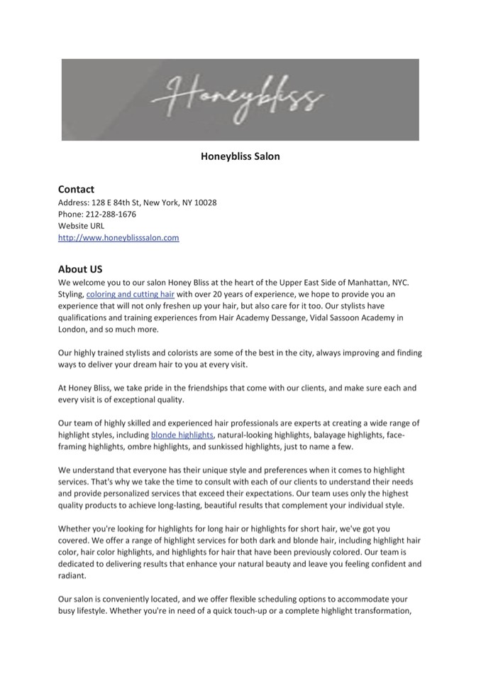 Honeybliss Salon