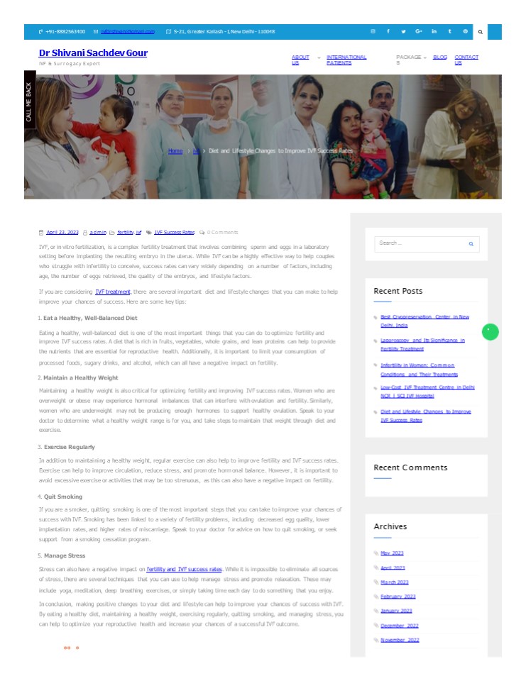 Diet and Lifestyle Changes to Improve IVF Success Rates