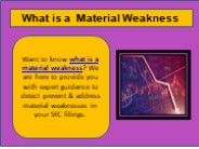What is a Material Weakness