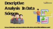 descriptive analysis in data science