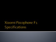 Xiaomi Pocophone F1 Specifications