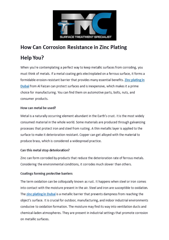 PPT How Can Corrosion Resistance in Zinc Plating Help You? PowerPoint presentation free to