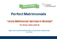 Arora Matrimonial Services in Mumbai