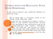 Instructions for Beginning Your Math Homework