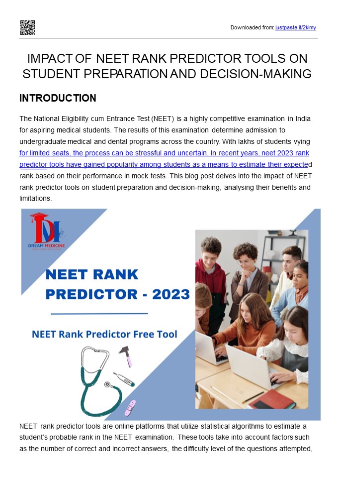 NEET Rank Predictor