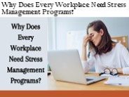 Why Does Every Workplace Need Stress Management Programs?