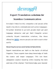 Expert Translation solutions for Seamless Communication