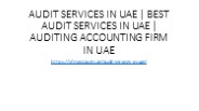 Audit Services in UAE