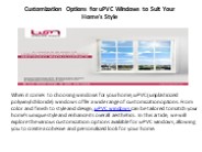 Customization Options for uPVC Windows to Suit Your