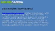 Solar powered security camera