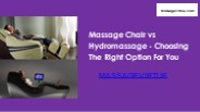 Massage chair vs Hydromassage Chair