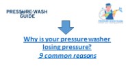 Why is your pressure washer losing pressure