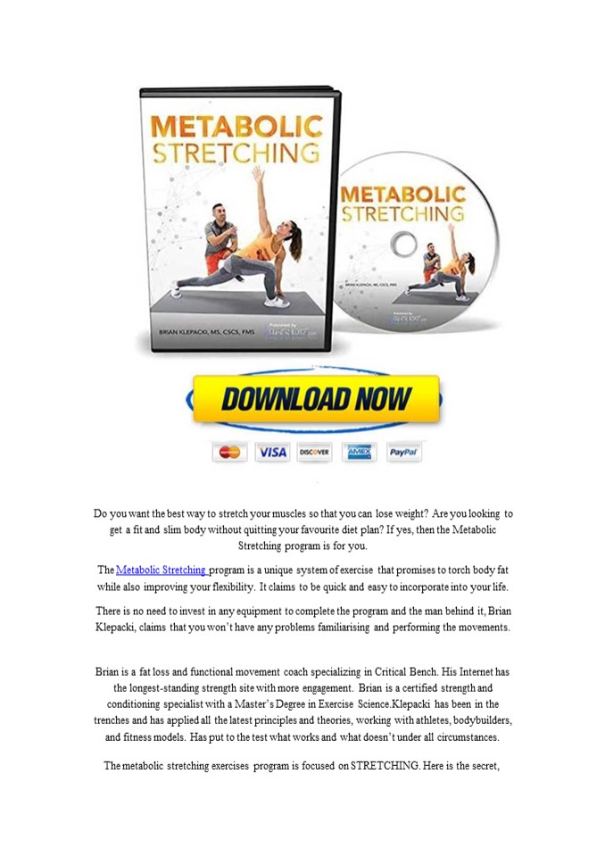 Metabolic Stretching PDF Exercises Routine And Workout