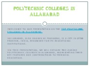 Polytechnic Colleges in Allahabad: Your Guide to Technical Education