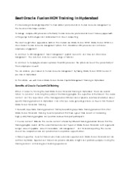 Oracle Fusion HCM Training