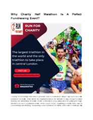 Why Charity Half Marathon Is A Perfect Fundraising Event?