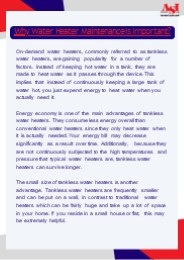 Why Water Heater Maintenance Is Important?