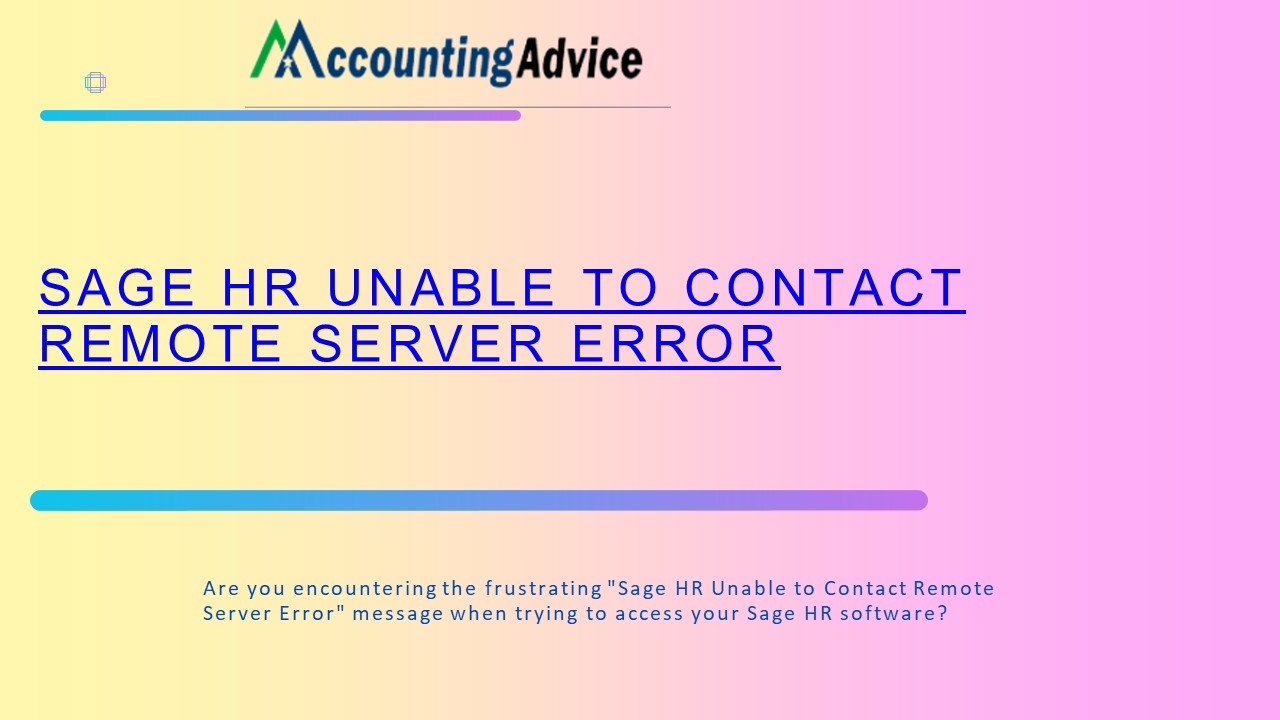Sage HR Unable to Contact Remote Server Error
