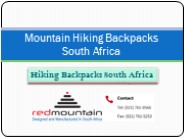 Mountain Hiking Backpacks South Africa