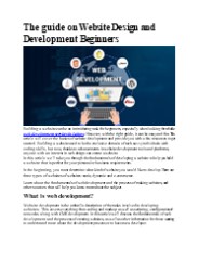 The guide on Website Design and Development Beginners