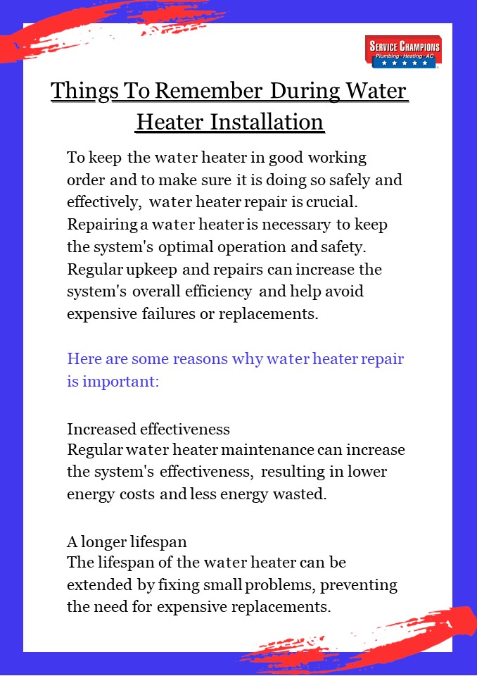 Things To Remember During Water Heater Installation?