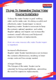 Things To Remember During Water Heater Installation?