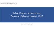 What Does a Schaumburg  Criminal Defense Lawyer Do?