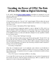 Unveiling the Power of CPM