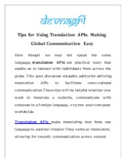 Tips for Using Translation APIs: Making Global Communication Easy