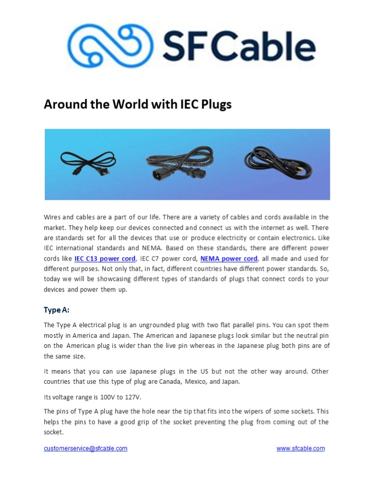 Around the World with IEC Plugs