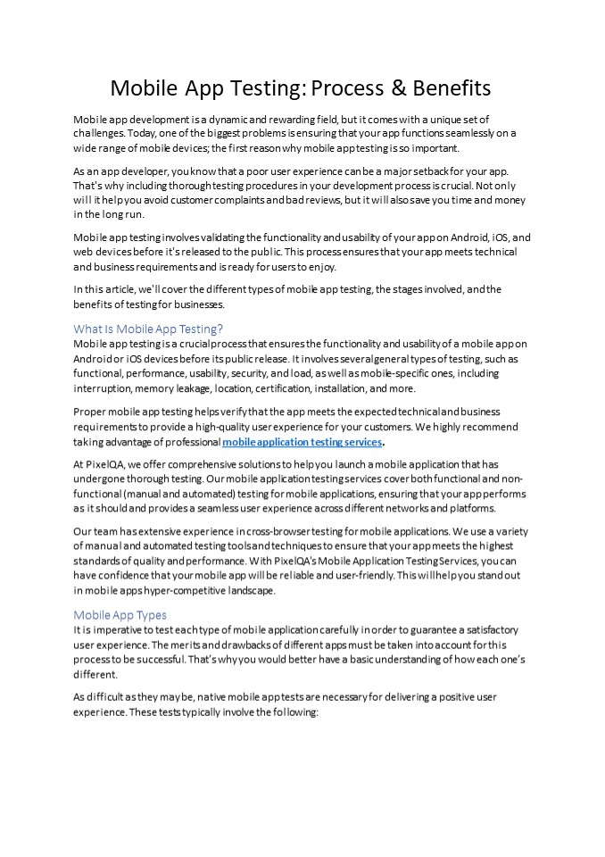 Mobile App Testing: Process & Benefits