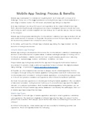 Mobile App Testing: Process & Benefits