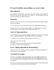 8 word worst habits according to ayurveda