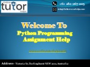 Python Programming Assignment Help PPT