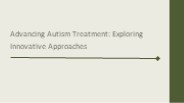 autism treatment approaches