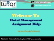 Hotel Management Assignment Help PPT