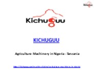 Agriculture Machinery in Nigeria - Tanzania - Kichuguu