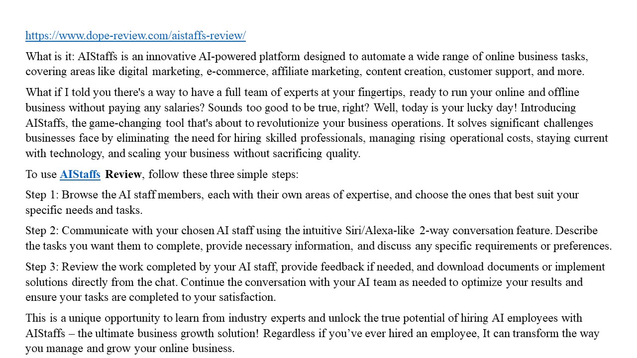 AIStaffs Review