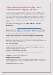 How Oracle NetSuite Partner Company Can Help: Hypernix