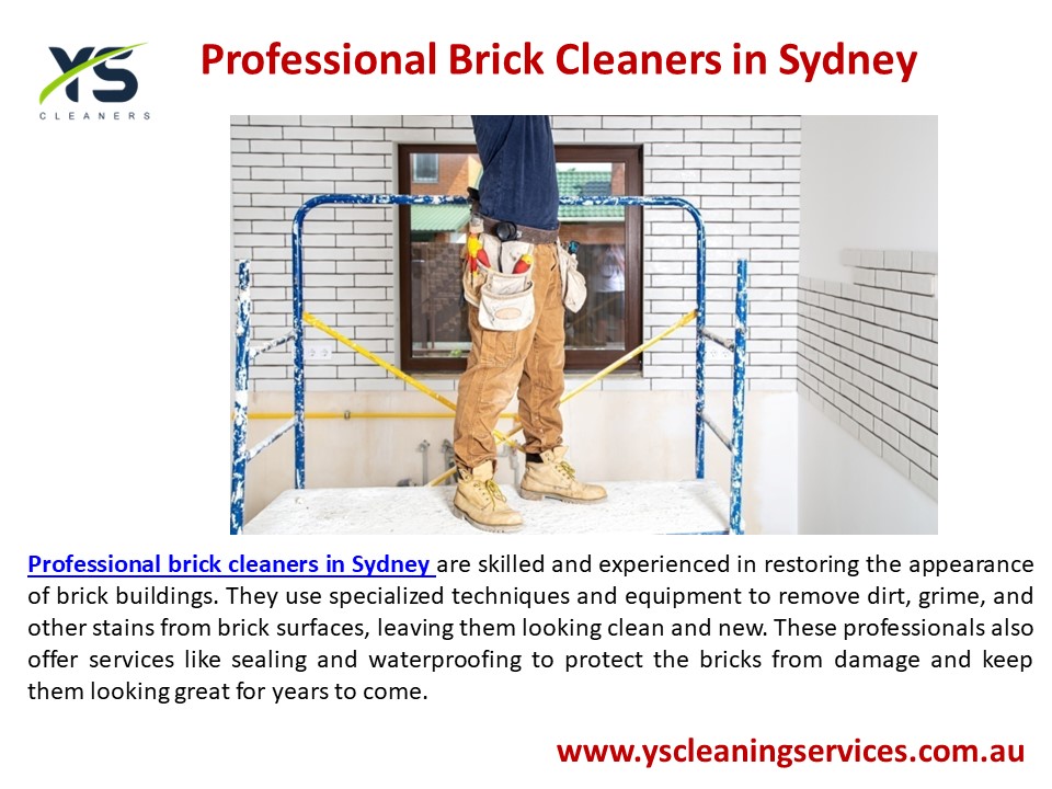 Professional Brick Cleaners in Sydney