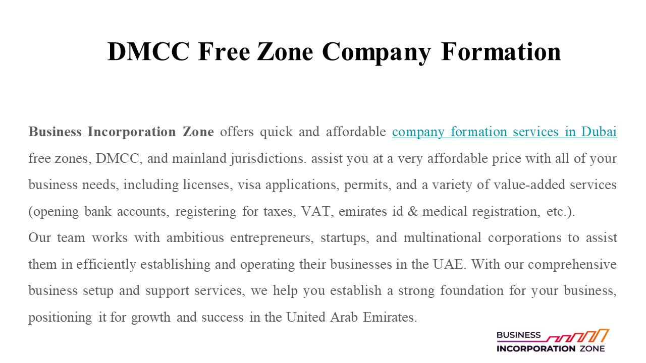 DMCC Free Zone Company Formation