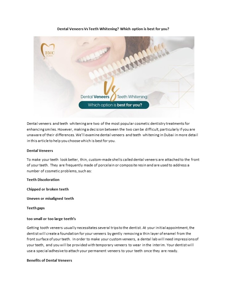 Dental Veneers Vs Teeth Whitening? Which option is best for you?
