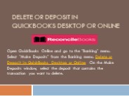 Delete or Deposit in QuickBooks Desktop