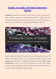 Elevate Your Style with Natural Gemstone Jewelry