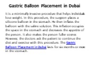 Gastric Balloon Placement in Dubai