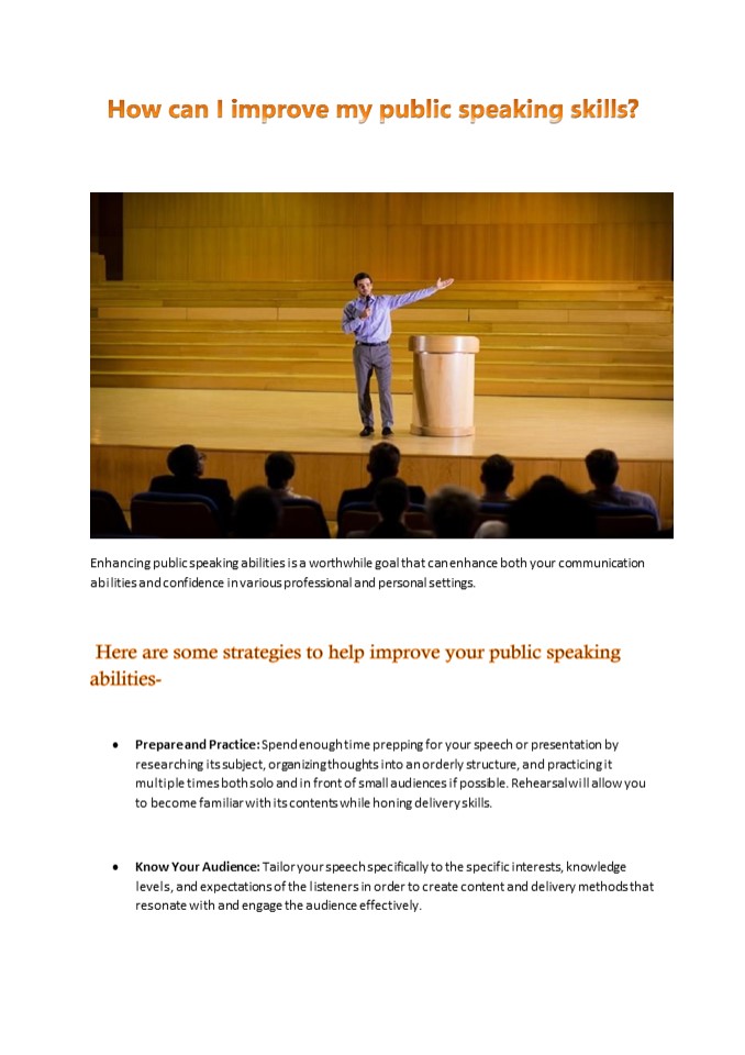 How can I improve my public speaking skills?