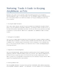 Nurturing Toads: A Guide to Keeping Amphibians as Pets