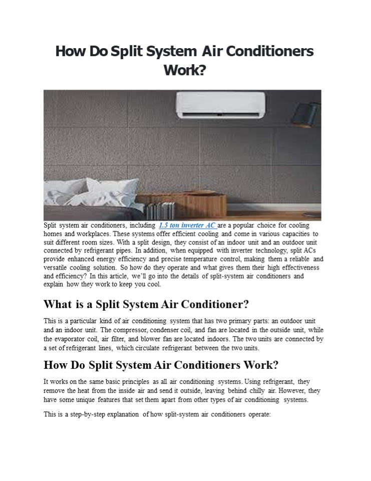 PPT How Do Split System Air Conditioners Work? (3) PowerPoint presentation free to download
