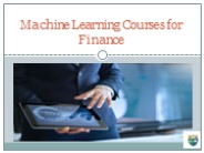 Machine Learning Course for Finance