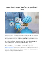 MEDICAL GAS CYLINDERS: MANUFACTURING AND QUALITY CONTROL
